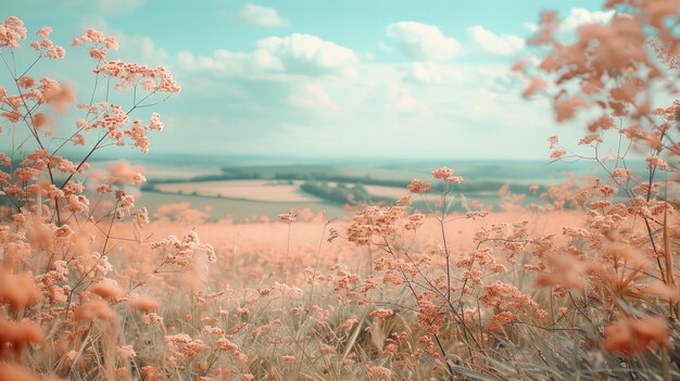 Paisaje natural con estética de ensueño y tonos de color del año