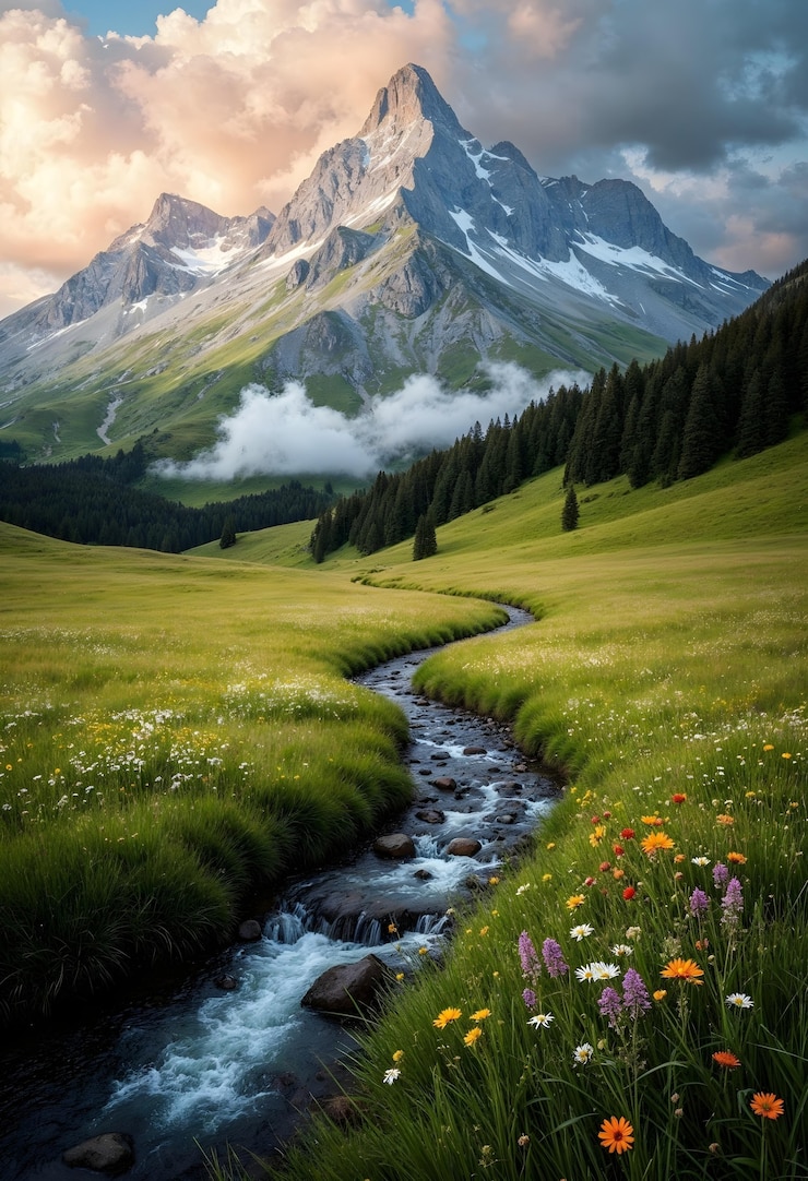 Foto gratuito un paisaje natural impresionante