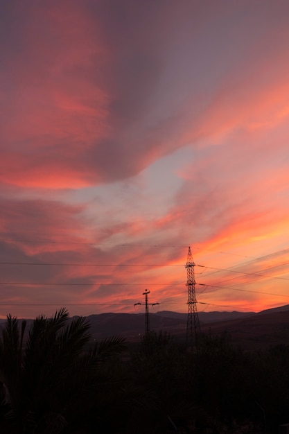 Paisaje natural con puesta de sol