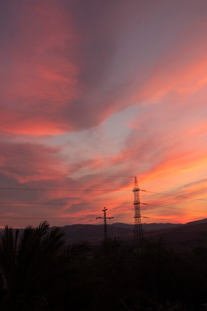 Paisaje natural con puesta de sol