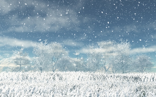 Paisaje nevado 3D