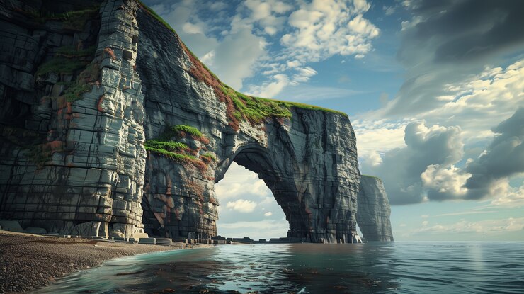Paisaje de playa de piedras