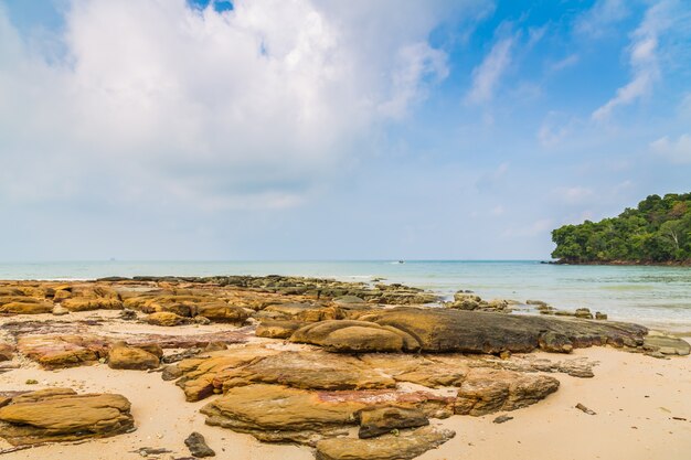 Paisaje con rocas y mar en calma