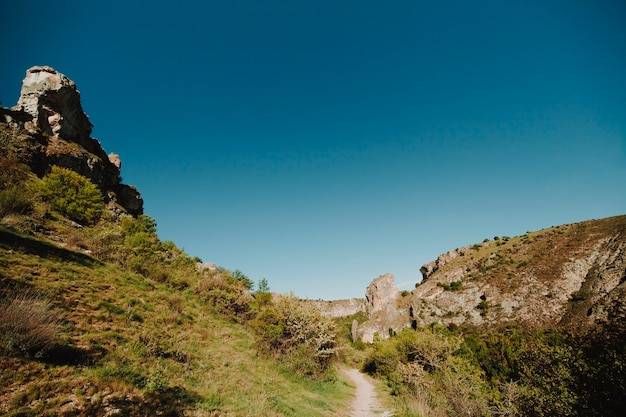 Foto gratuita paisaje rocoso soleado con vegetación