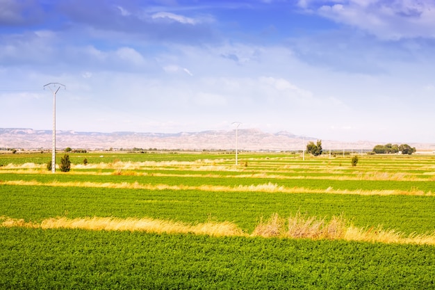Paisaje rural con campos en Aragón