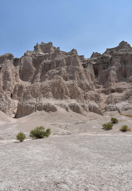 Paisaje seco y árido de Badlands en el Parque Nacional