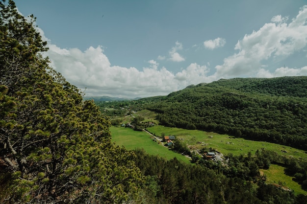 Paisaje soleado de una montaña