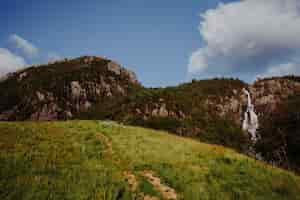 Foto gratuita paisaje soleado de una montaña