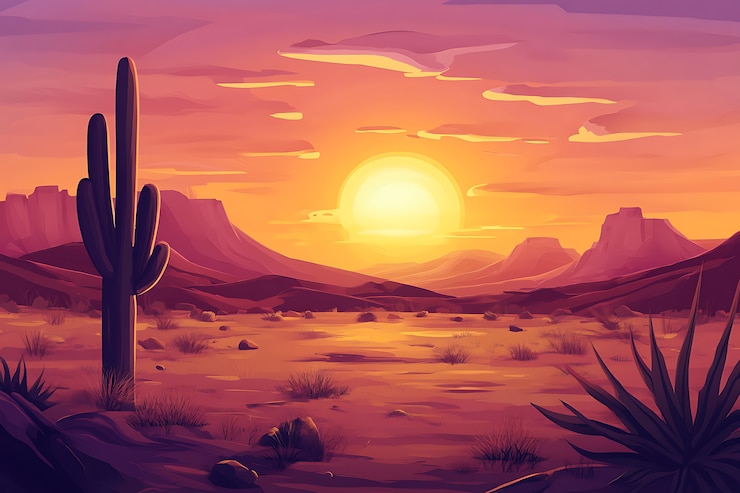 Foto gratuito el paisaje del suroeste del arte digital
