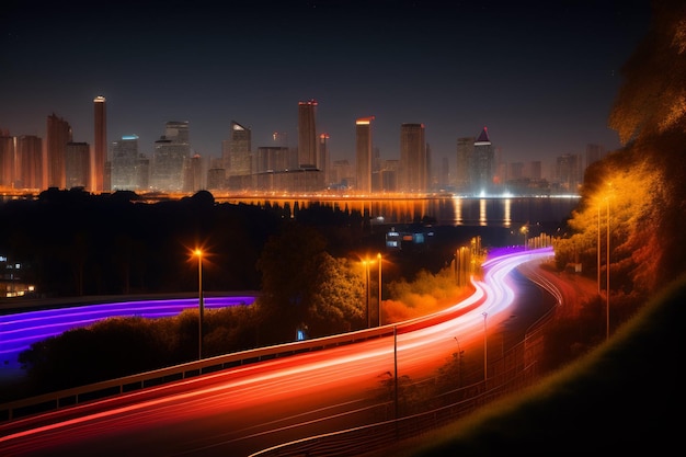 Foto gratuita un paisaje urbano con una ciudad al fondo.