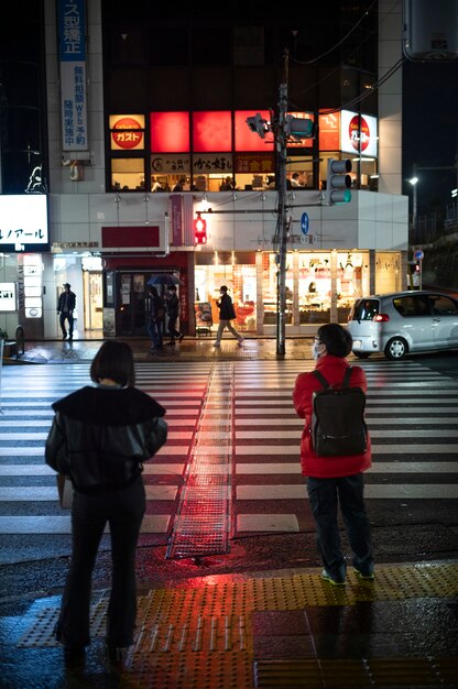 Paisaje urbano de la ciudad de tokio por la noche