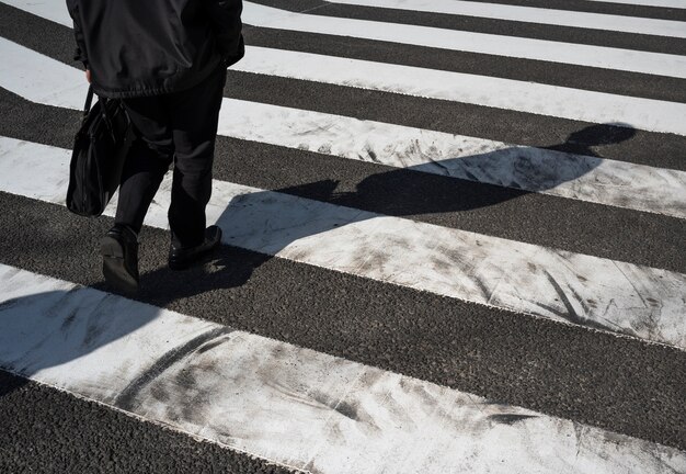 Paisaje urbano de la ciudad de tokio con paso de peatones.