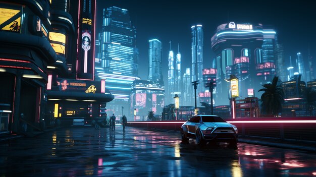 Paisaje urbano cyberpunk