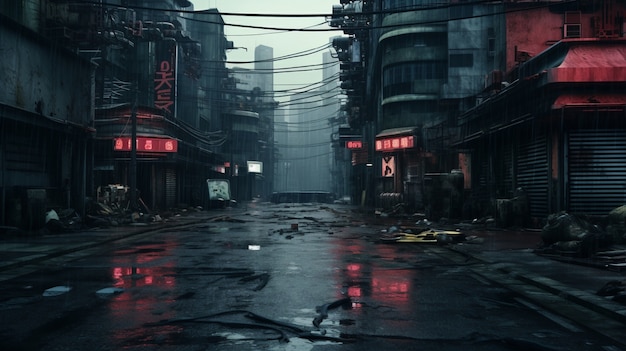 Paisaje urbano cyberpunk