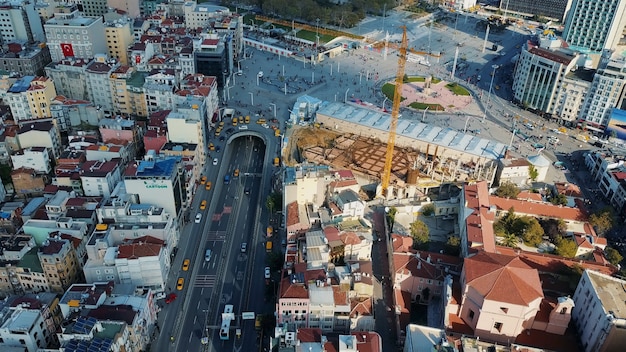 Foto gratuita paisaje urbano de estambul, turquía. foto a vista de pájaro