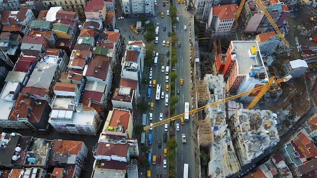 Foto gratuita paisaje urbano de estambul, turquía. foto a vista de pájaro