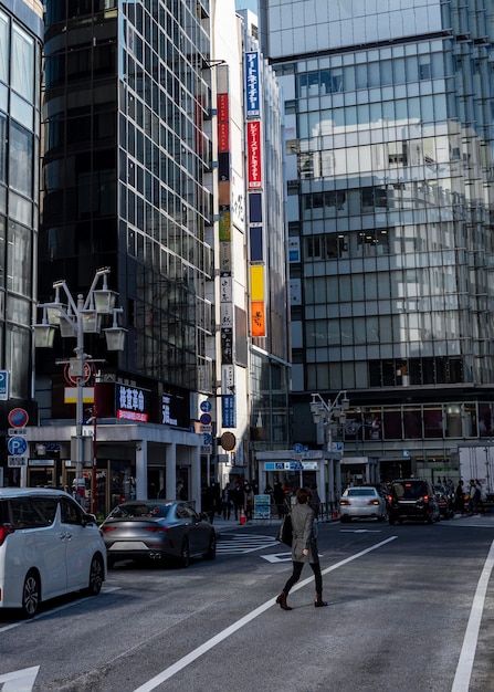 Foto gratuita paisaje urbano, japón, gente