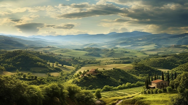 Foto gratuita paisajes toscanos viñedos pintorescos campo belleza escénica