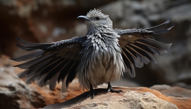 Foto gratuita pájaro de rapiña posado en una rama mirando con un ojo animal enfocado generado por inteligencia artificial