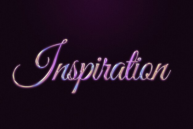 Palabra de inspiración en estilo cromado en relieve colorido