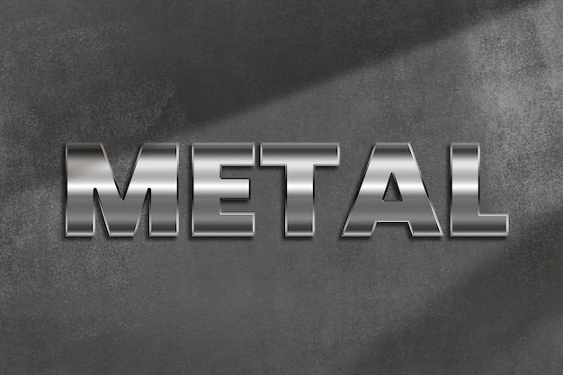 Foto gratuita palabra de metal en estilo metálico