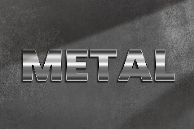 Palabra de metal en estilo metálico