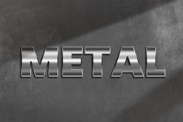 Palabra de metal en estilo metálico