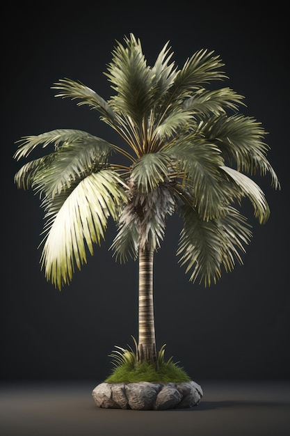 Foto gratuita palmera aislado sobre fondo negro