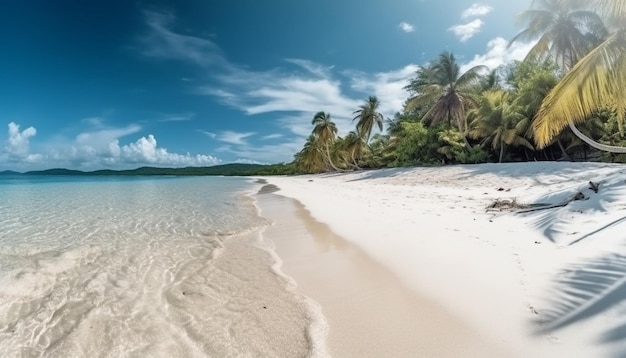 Foto gratuita palmeras tropicales se mecen en aguas turquesas ia generativa