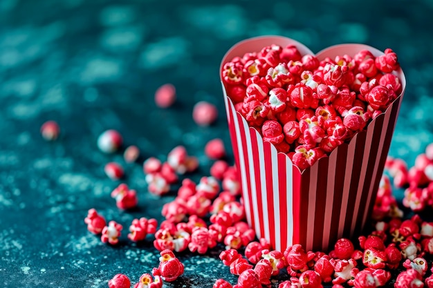 Foto gratuita palomitas de maíz dulces rosadas en caja