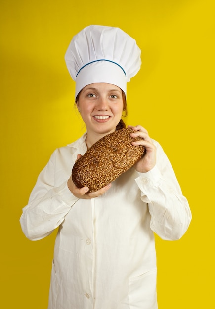 Panadero, tenencia, fresco, bread