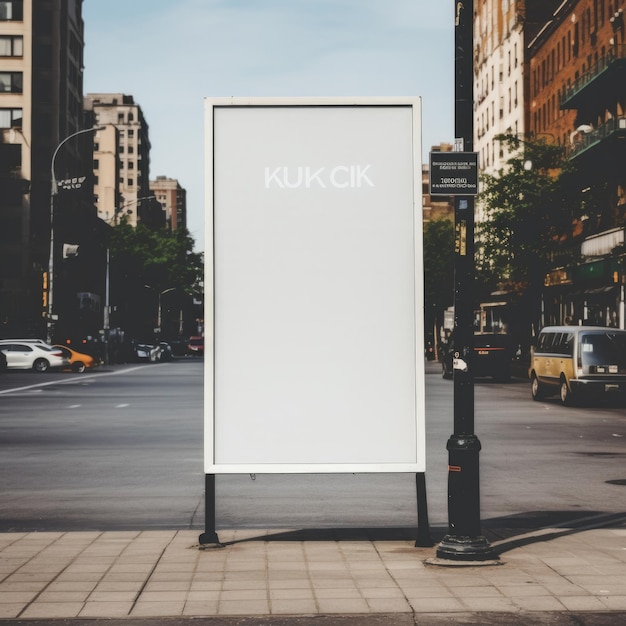 panel de cartel en blanco en la calle