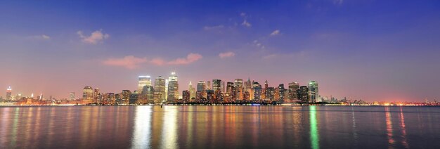 Panorama del atardecer de Manhattan de Nueva York