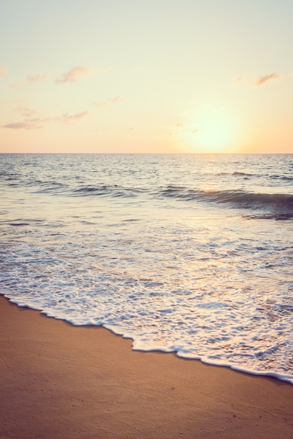 Panorama del filtro azul de la playa sol