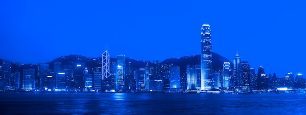 Panorama de Hong Kong por la noche.