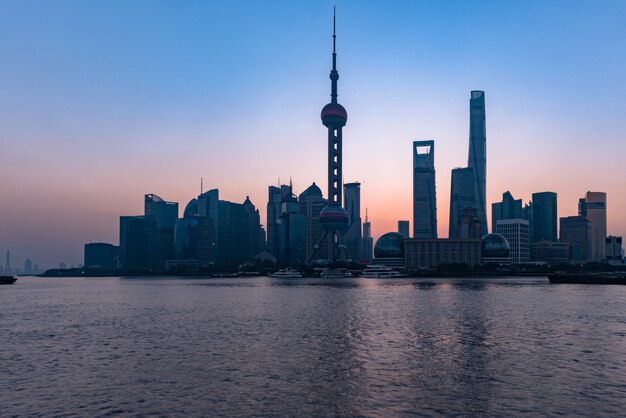 Panorama del horizonte de Shanghai