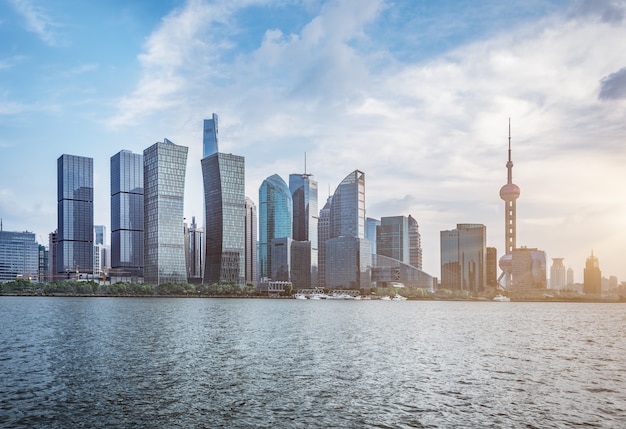 Panorama del horizonte de Shanghai