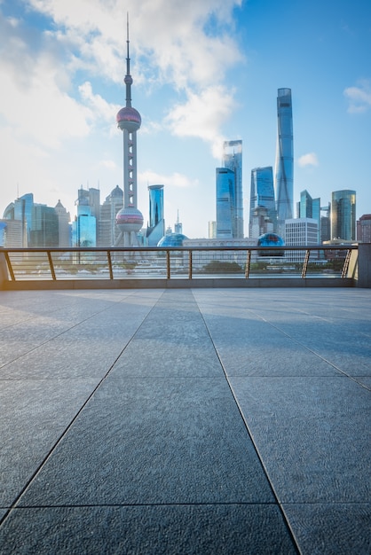 Panorama del horizonte de Shanghai