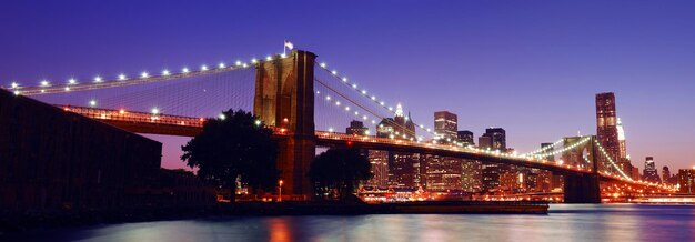 Panorama del puente de Brooklyn de la ciudad de Nueva York