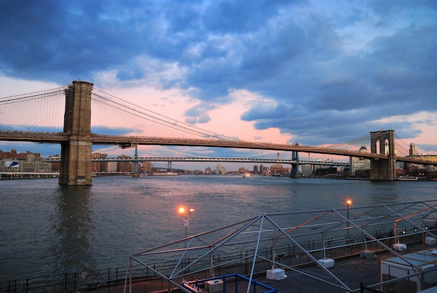 Panorama del puente de Brooklyn de la ciudad de Nueva York