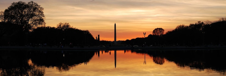 Foto gratuito panorama de la silueta de washington dc