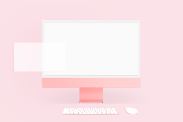 Pantalla de computadora de escritorio en blanco
