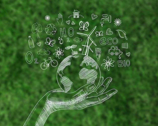 Pantalla digital con día del medio ambiente