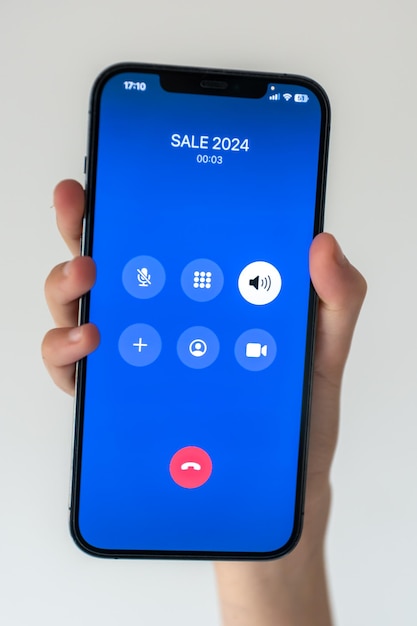 Pantalla de llamada entrante de venta de cerca
