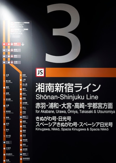 Foto gratuita pantalla de visualización de información de pasajeros del sistema de tren subterráneo japonés