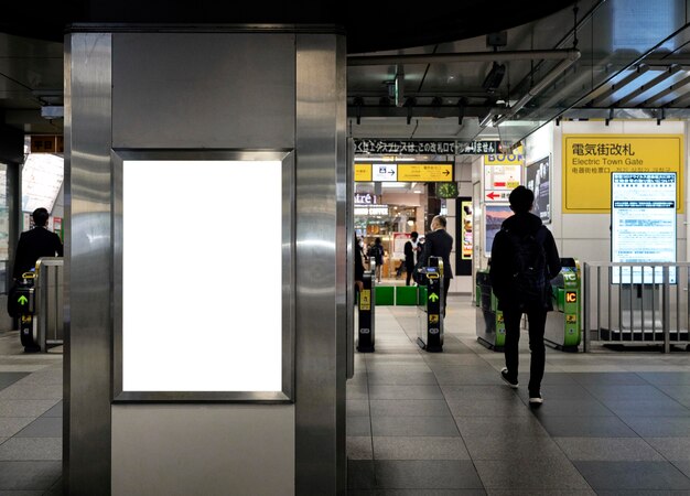 Pantalla de visualización del sistema de tren subterráneo japonés para información de pasajeros