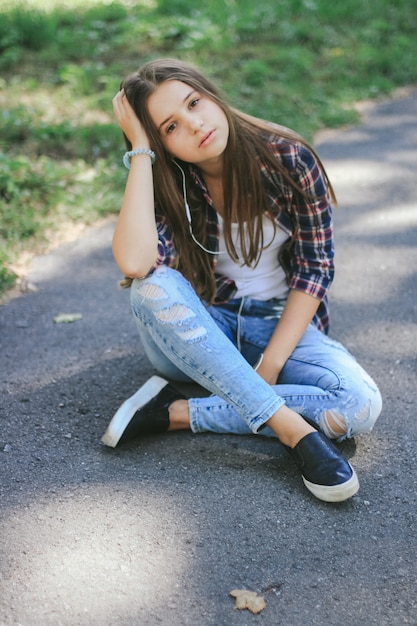 Foto gratuita pantalones vaqueros de los pantalones de largo naturales bonitos