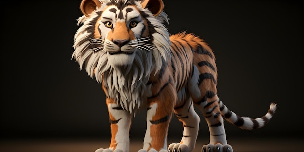 Foto gratuita papel de pared de tigre de animación en 3d