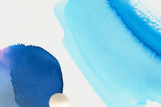 Papel pintado blanco acuarela azul abstracto