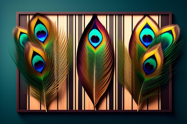 Un papel pintado con plumas de pavo real